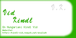 vid kindl business card